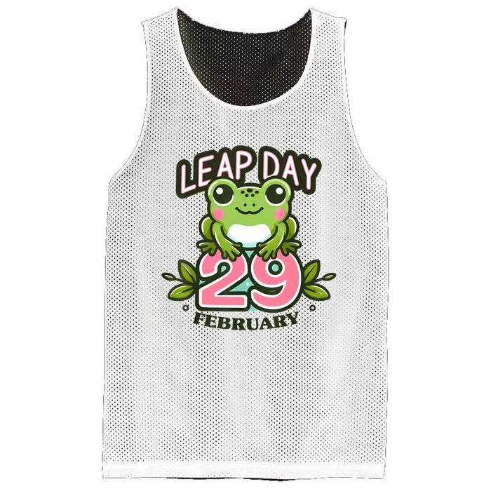 Leap Year 2024 Cute Frog Leap Day Birthday Mesh Reversible Basketball Jersey Tank