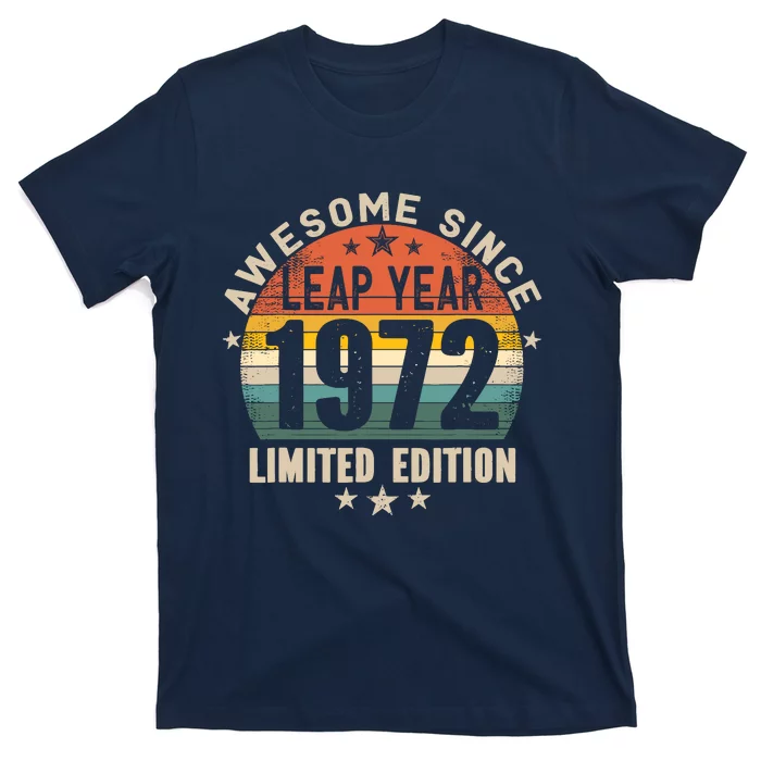 Leap Year 52nd Birthday Awesome Since 1972 Vintage Leap Day T-Shirt