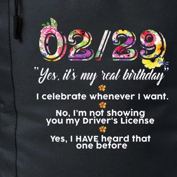 Leap Year Birthday Floral Funny Daily Commute Backpack