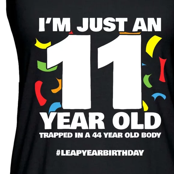 Leap Year Birthday 44th Birthday Party Leap Day Birthday Ladies Essential Flowy Tank