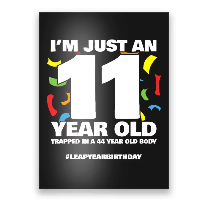 Leap Year Birthday 44th Birthday Party Leap Day Birthday Poster