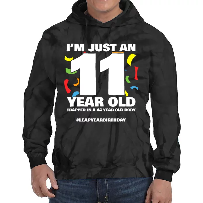 Leap Year Birthday 44th Birthday Party Leap Day Birthday Tie Dye Hoodie