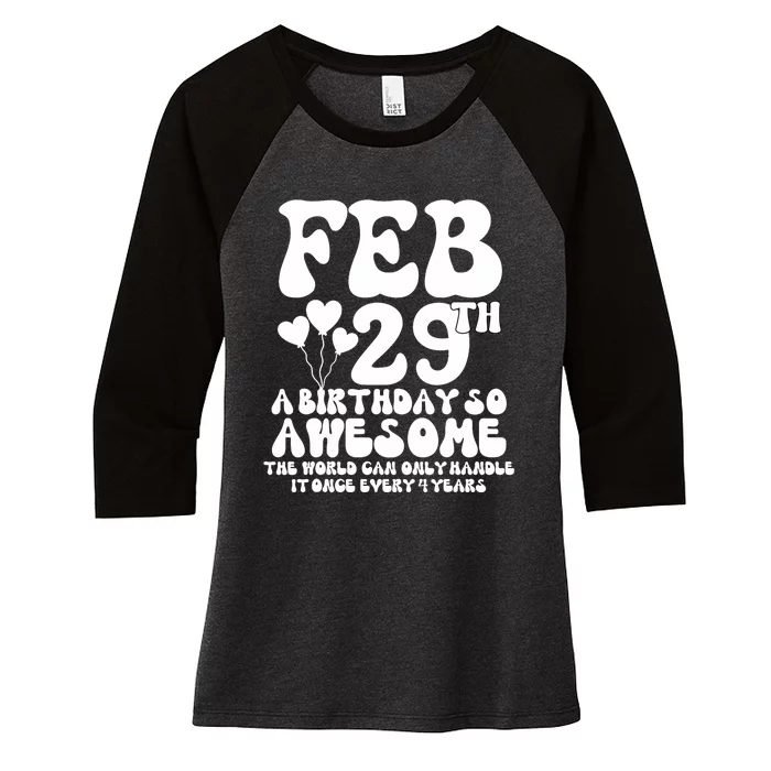 Leap Years Birthday 2024 Quote February 29th Leap Day Women's Tri-Blend 3/4-Sleeve Raglan Shirt