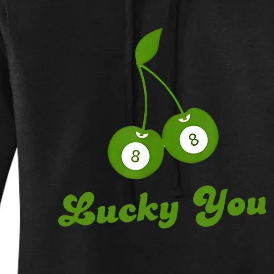 Lucky You Baby 8 Ball Cherry Baby Women's Pullover Hoodie