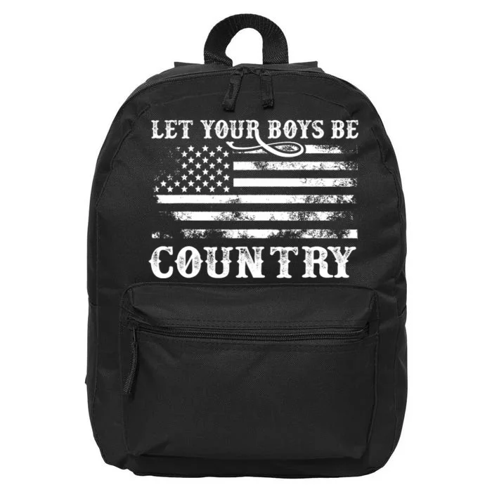 Let Your Be Country Flag Usa Country Music 16 in Basic Backpack