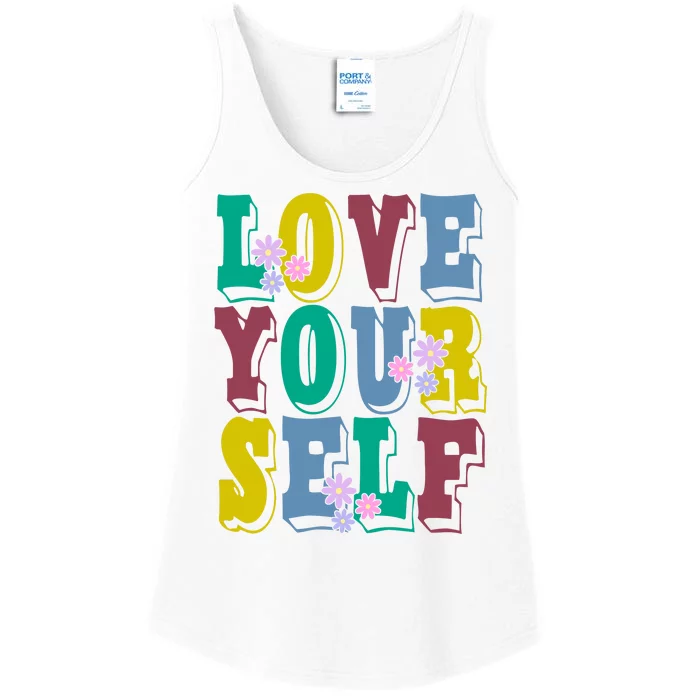 Love Yourself Cute Flower Ladies Essential Tank