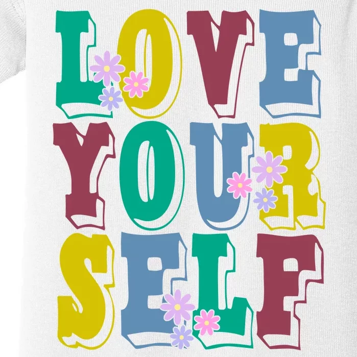 Love Yourself Cute Flower Baby Bodysuit