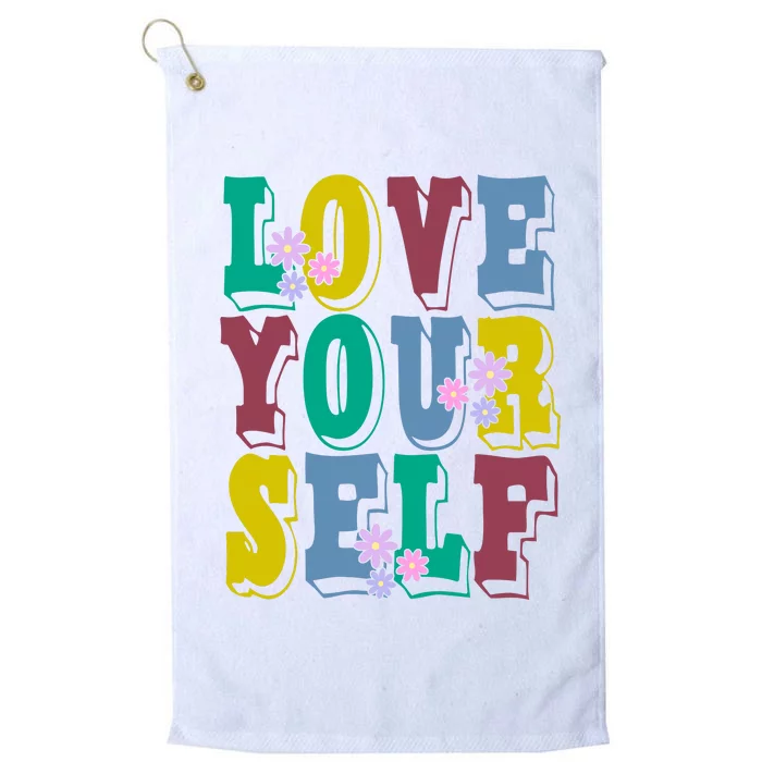 Love Yourself Cute Flower Platinum Collection Golf Towel