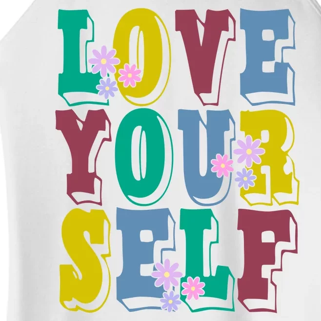 Love Yourself Cute Flower Women’s Perfect Tri Rocker Tank