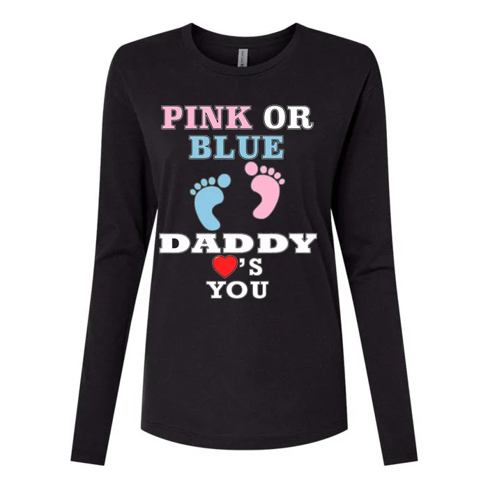 Loves You Dad Gender Reveal Baby Shower Womens Cotton Relaxed Long Sleeve T-Shirt