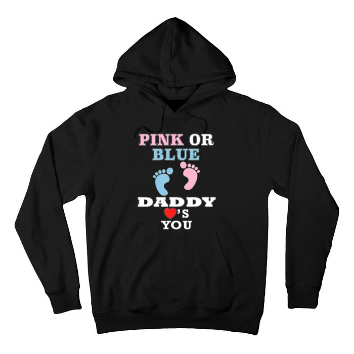 Loves You Dad Gender Reveal Baby Shower Tall Hoodie