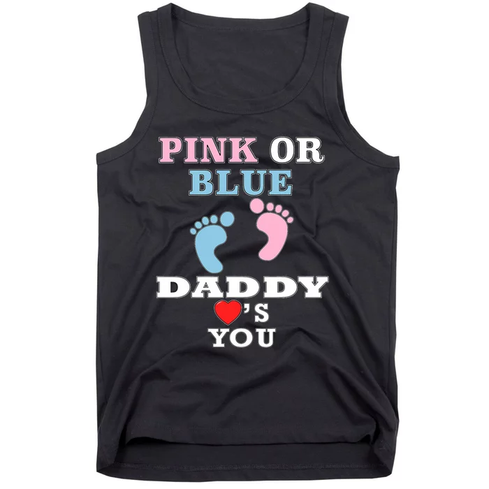 Loves You Dad Gender Reveal Baby Shower Tank Top