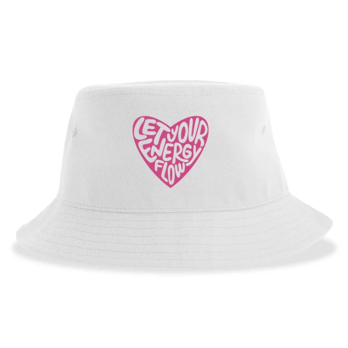 Let Your Energy Flow Heart Quote Sustainable Bucket Hat