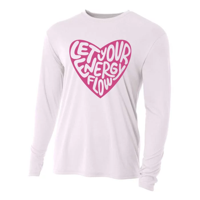 Let Your Energy Flow Heart Quote Cooling Performance Long Sleeve Crew