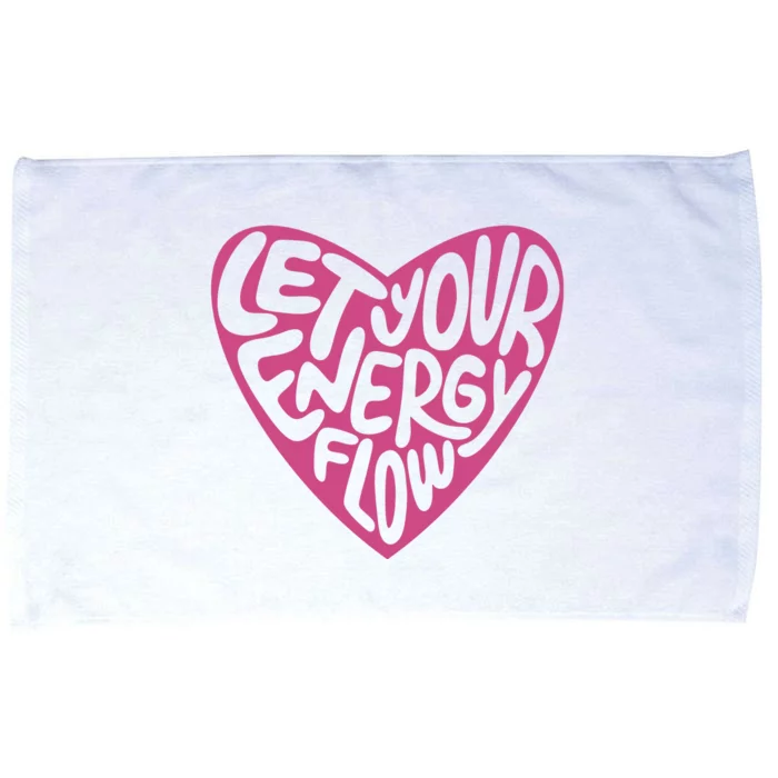 Let Your Energy Flow Heart Quote Microfiber Hand Towel