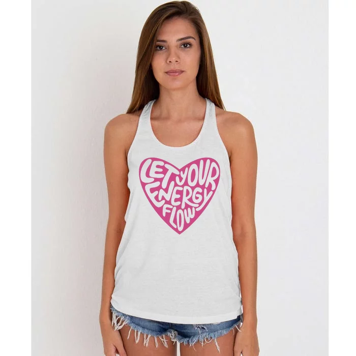 Let Your Energy Flow Heart Quote Women's Knotted Racerback Tank