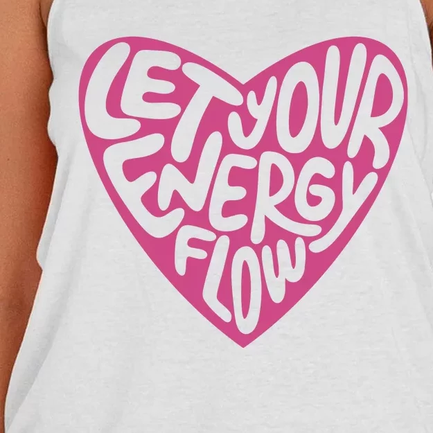 Let Your Energy Flow Heart Quote Women's Knotted Racerback Tank