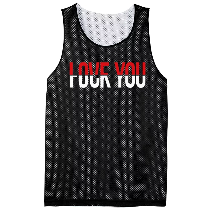 Love You Fck You Mesh Reversible Basketball Jersey Tank