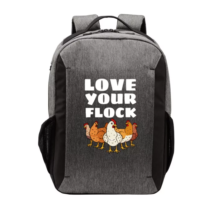 Love Your Flock Chicken Lover Hen Poultry Farmer Rooster Gift Vector Backpack