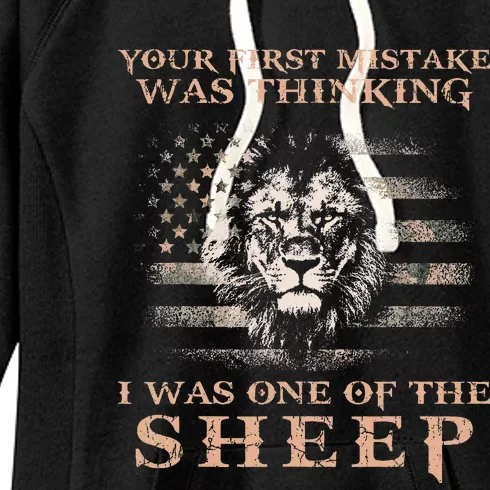 Lion Your First Mistake Was Thinking I Was One Of The Sheep Women's Fleece Hoodie