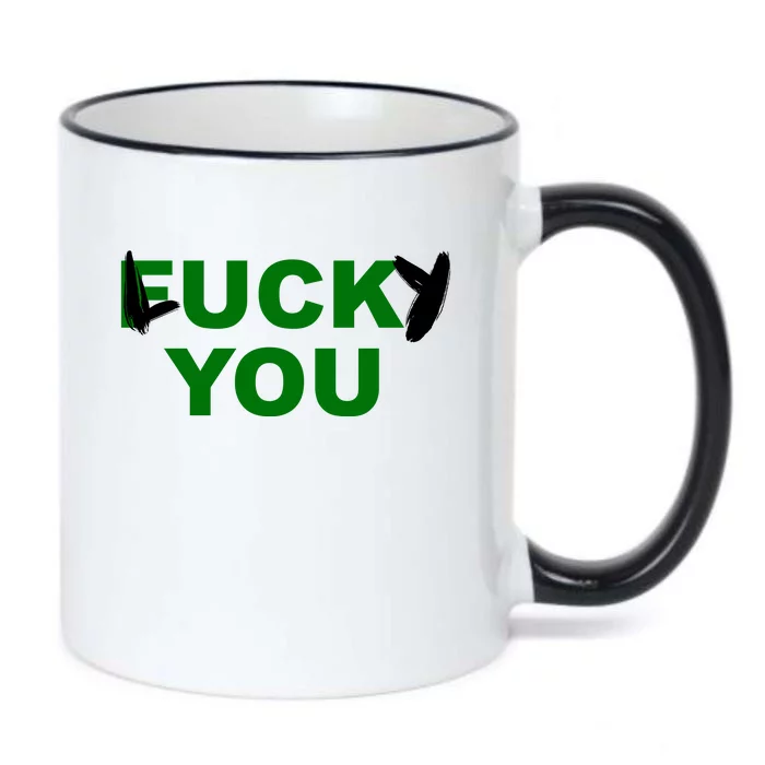 Lucky You F*ck You Funny St Patrick's Day Black Color Changing Mug