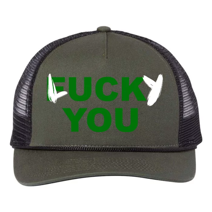 Lucky You F*ck You Funny St Patrick's Day Retro Rope Trucker Hat Cap