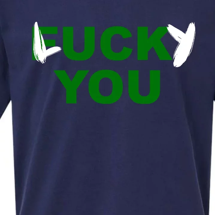 Lucky You F*ck You Funny St Patrick's Day Sueded Cloud Jersey T-Shirt