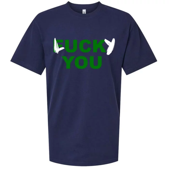 Lucky You F*ck You Funny St Patrick's Day Sueded Cloud Jersey T-Shirt