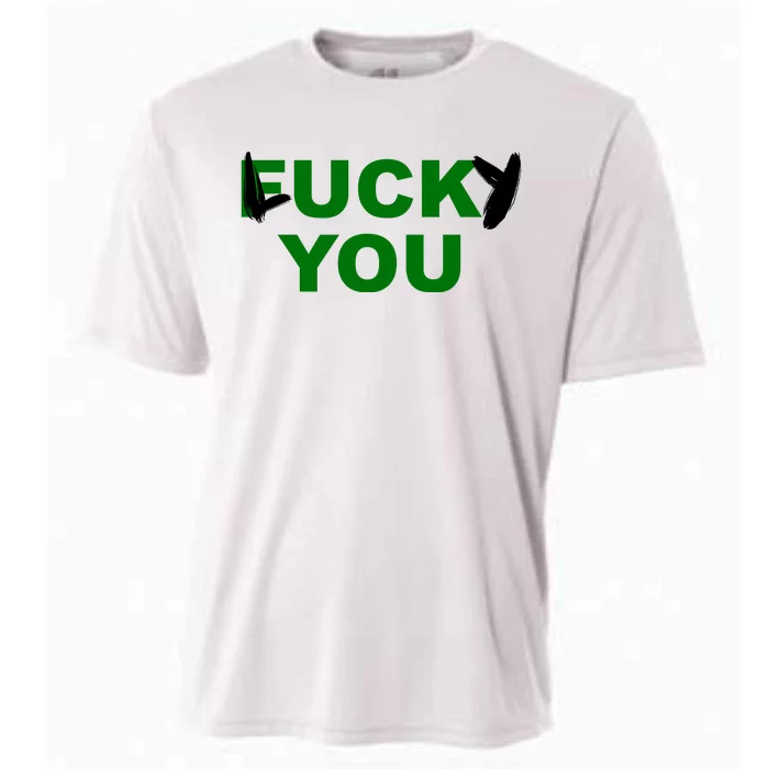 Lucky You F*ck You Funny St Patrick's Day Cooling Performance Crew T-Shirt