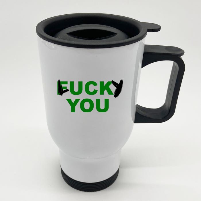 Lucky You F*ck You Funny St Patrick's Day Front & Back Stainless Steel Travel Mug