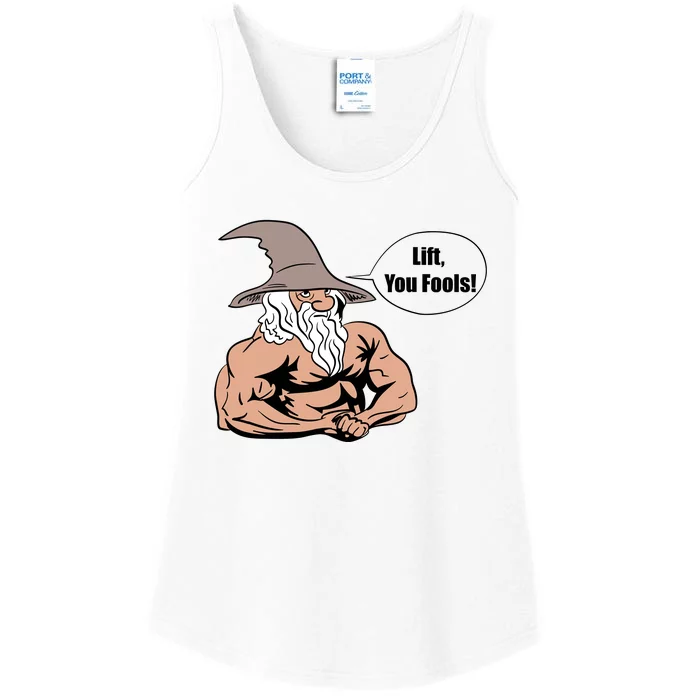 Lift You Fools Wizard Weightlifting Bodybuilding Gym Fitness Ladies Essential Tank