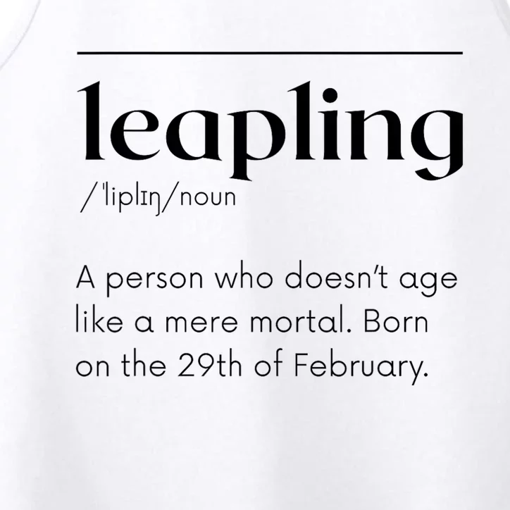 Leap Year February 29 Leapling Definition Funny Birthday Performance Tank