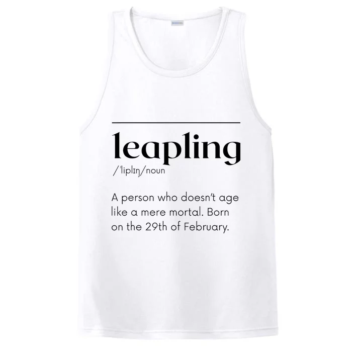 Leap Year February 29 Leapling Definition Funny Birthday Performance Tank