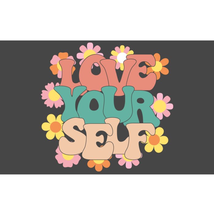 Love Yourself Floral Positive Quote Bumper Sticker