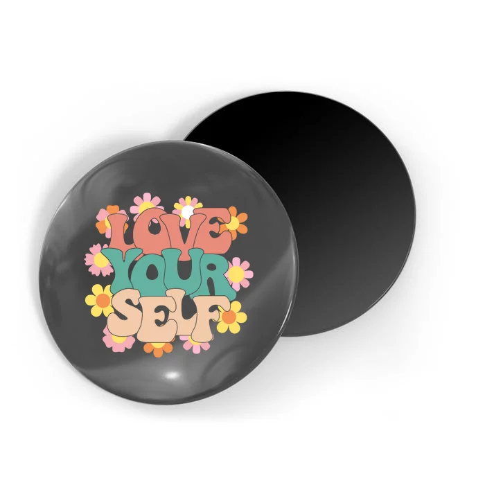 Love Yourself Floral Positive Quote Magnet