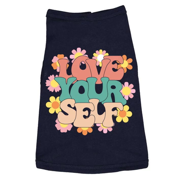 Love Yourself Floral Positive Quote Doggie Tank