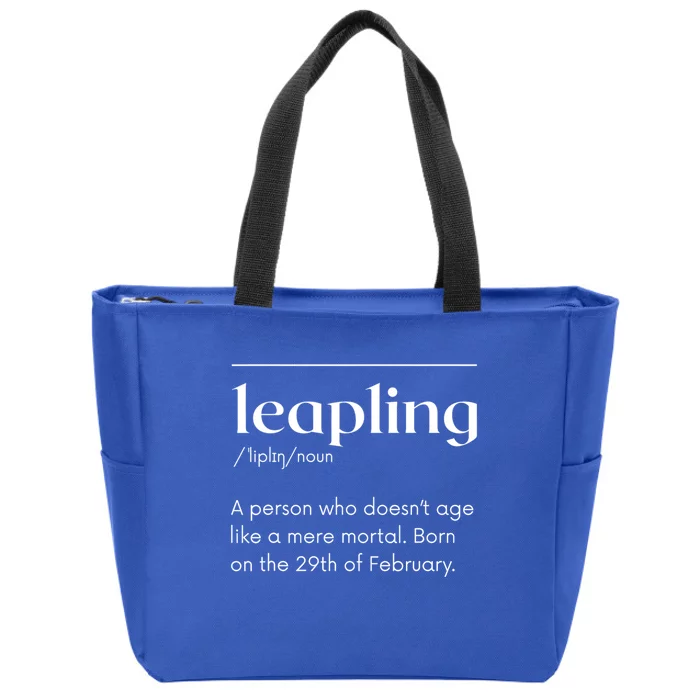 Leap Year February 29 Leapling Definition Funny Birthday Zip Tote Bag