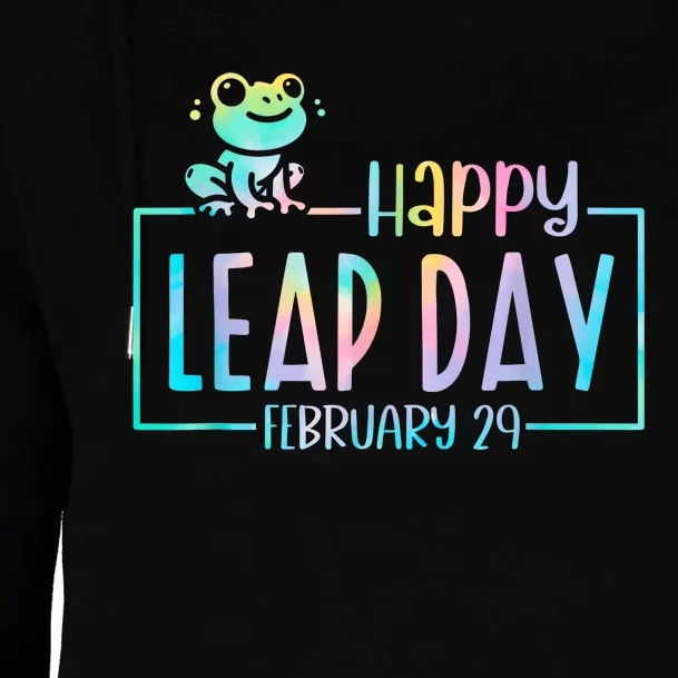 Leap Year February 29 Birthday Cute Frog Happy Leap Day Womens Funnel Neck Pullover Hood