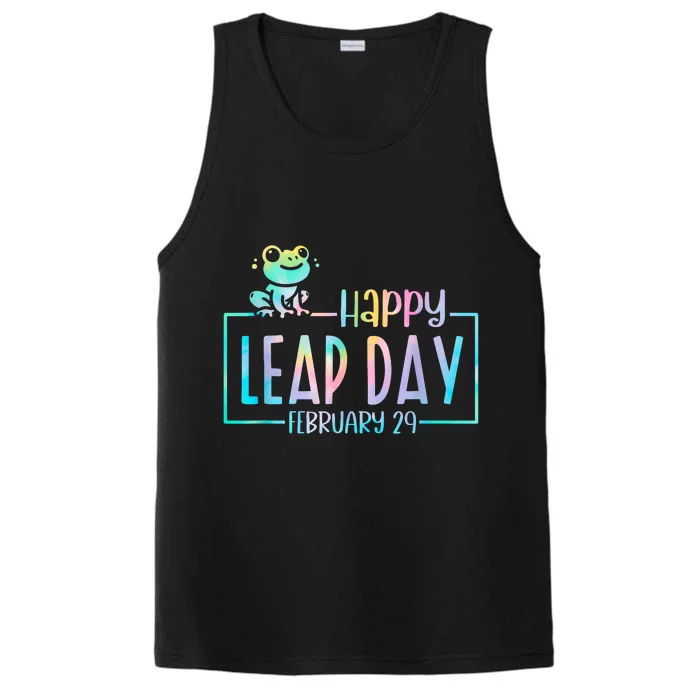 Leap Year February 29 Birthday Cute Frog Happy Leap Day Performance Tank