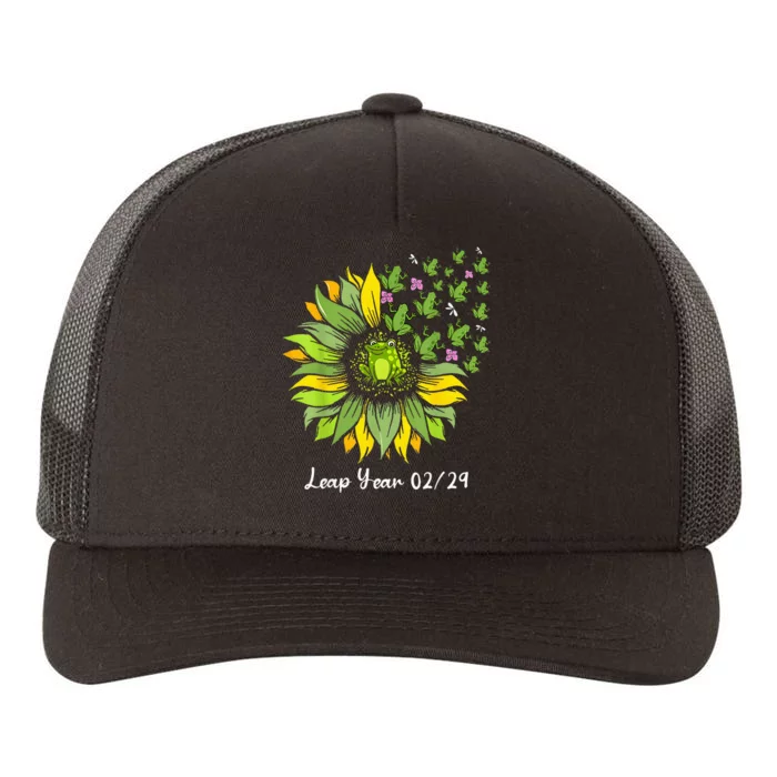 Leap Year Flying Frogs Sunflower Feb 29 2024 Yupoong Adult 5-Panel Trucker Hat