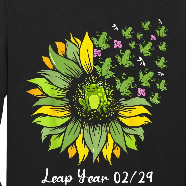 Leap Year Flying Frogs Sunflower Feb 29 2024 Long Sleeve Shirt