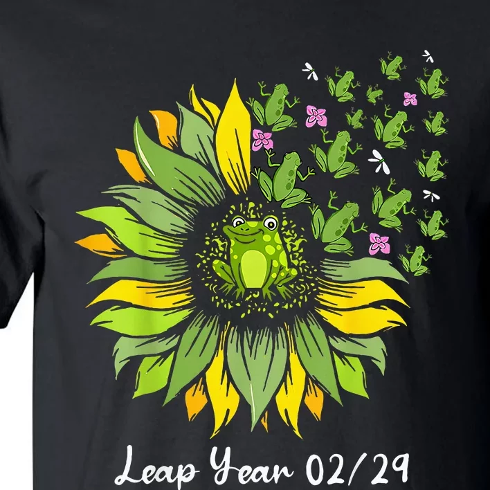 Leap Year Flying Frogs Sunflower Feb 29 2024 Tall T-Shirt