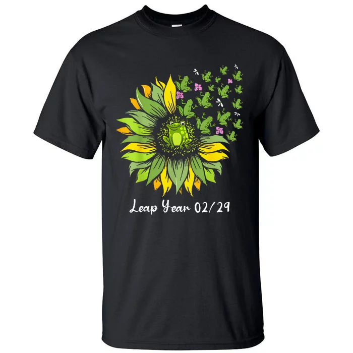 Leap Year Flying Frogs Sunflower Feb 29 2024 Tall T-Shirt