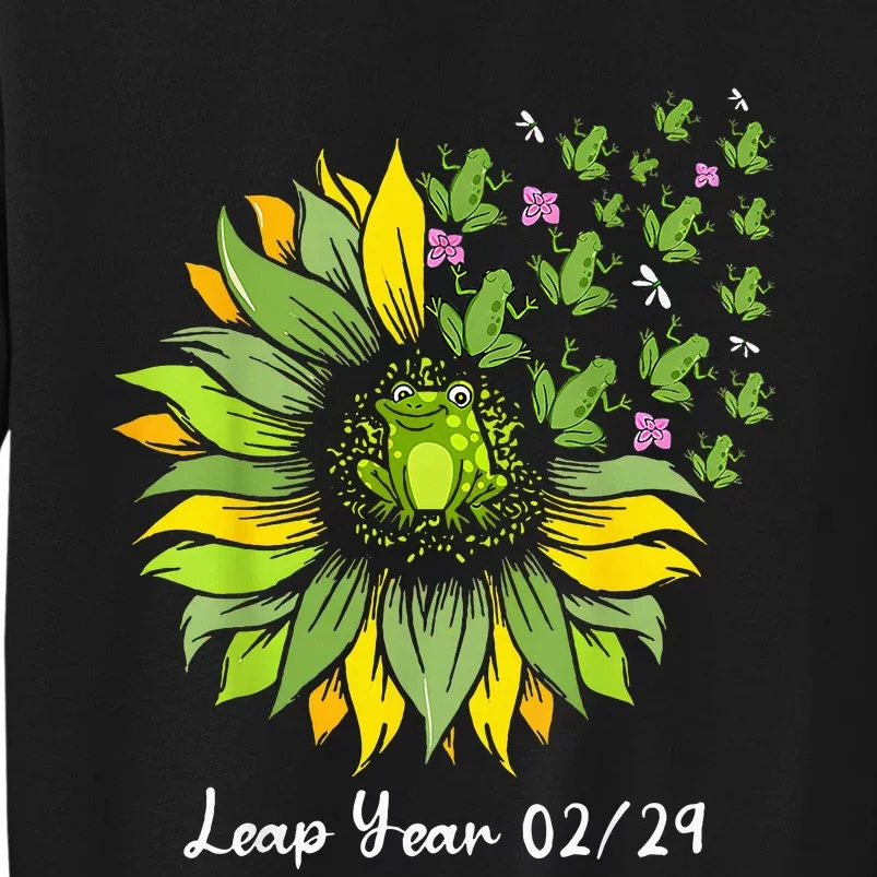 Leap Year Flying Frogs Sunflower Feb 29 2024 Tall Sweatshirt