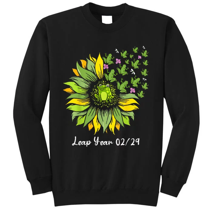 Leap Year Flying Frogs Sunflower Feb 29 2024 Tall Sweatshirt