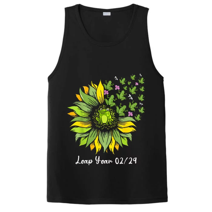 Leap Year Flying Frogs Sunflower Feb 29 2024 Performance Tank