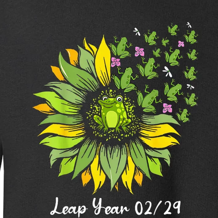 Leap Year Flying Frogs Sunflower Feb 29 2024 Toddler Sweatshirt