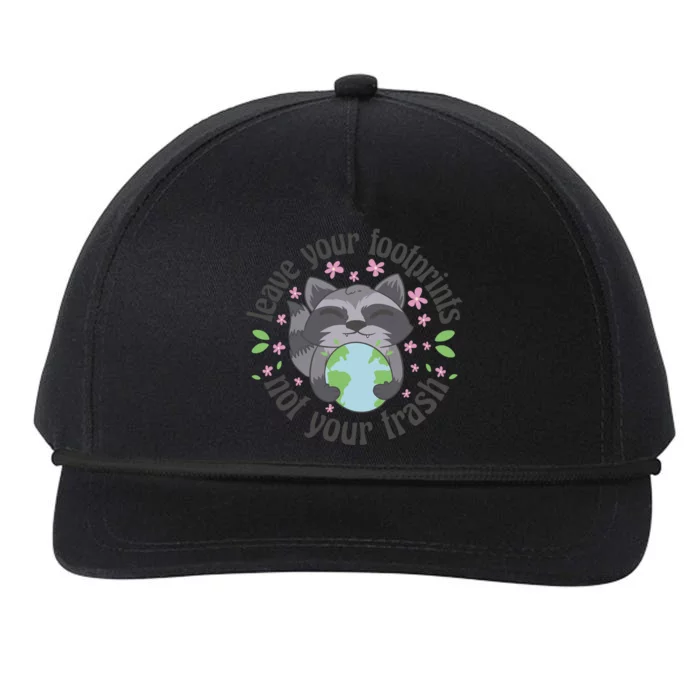 Leave Your Footprints Not Your Trash Earth Day Snapback Five-Panel Rope Hat