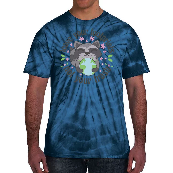 Leave Your Footprints Not Your Trash Earth Day Tie-Dye T-Shirt