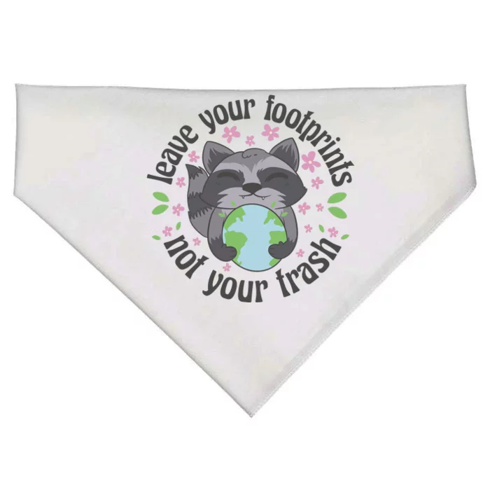 Leave Your Footprints Not Your Trash Earth Day USA-Made Doggie Bandana